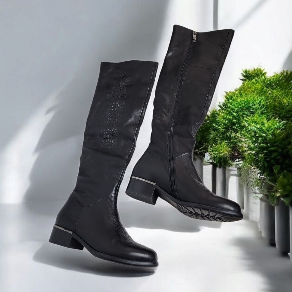 🔥Elegant Black Knee-High Boots Size 35 - Picture 1 of 8